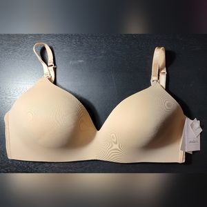 NWT Auden 34DD Nursing Bra Wirefree Lightly Lined Pearl Tan